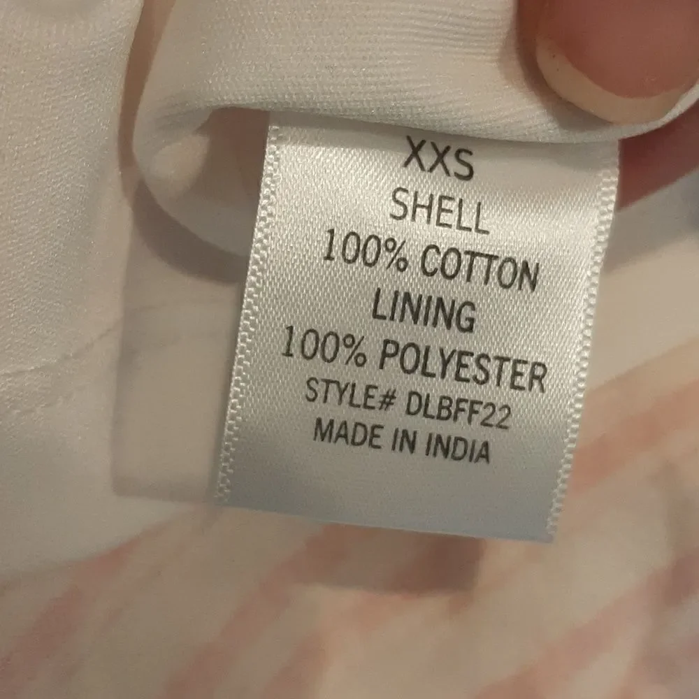 Jun & Ivy Pink and White Striped Lined Cotton Dress